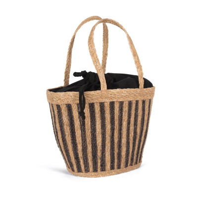 Cesta às riscas em junco do mar